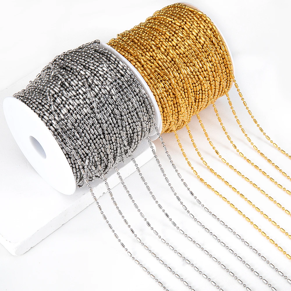 2meters Stainless Steel Thin Link Chain Gold Colour Silver Color Necklace Bag Chain for Bracelet DIY Jewelry Making More Styles