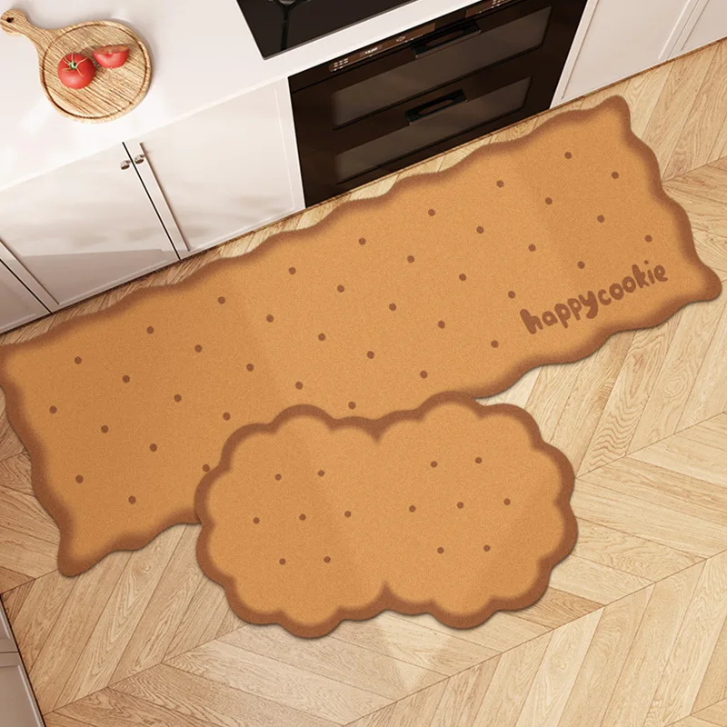 

Cute Cookie Super Absorbent Kitchen Carpet Quick Drying Floor Mat Non-slip Diatom Mud Long Rugs Home Decor Bedroom Bathroom Mats