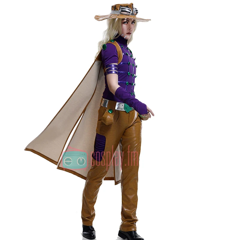 Steel Ball Run Gyro Zeppeli Cosplay JoJo‘s Bizarre Adventure Cosplay Costume Unisex Leather Cloak Cape Uniform Halloween Clothes