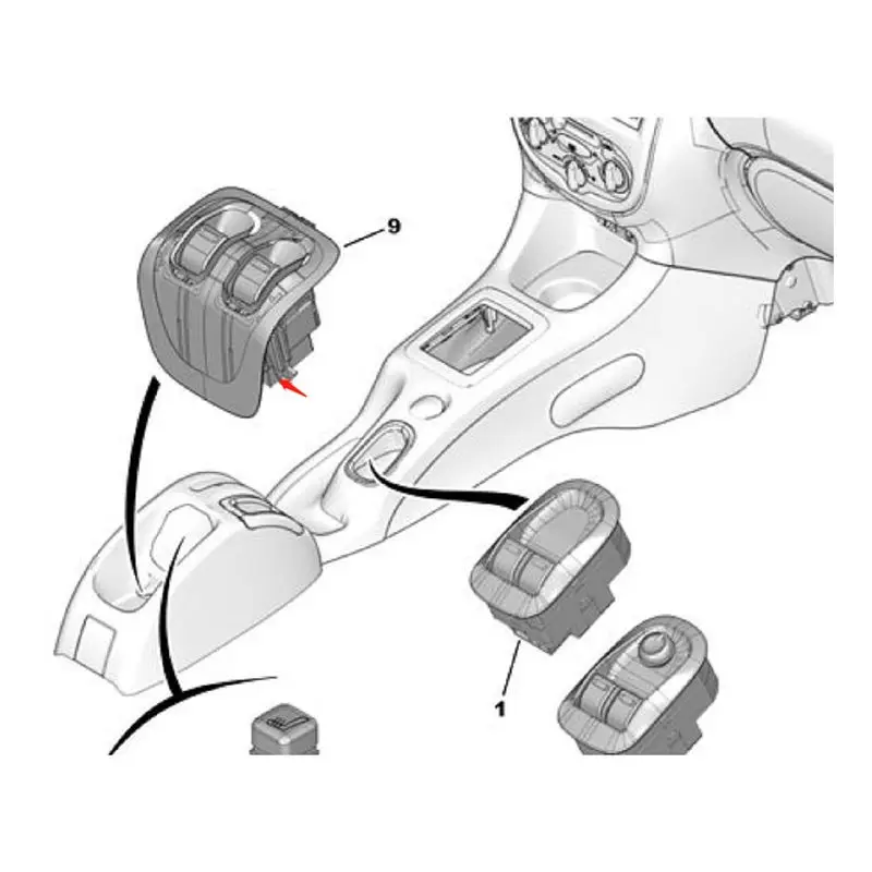 #75I 6552.WW Car Rear Window Control Switch 96327905XT,Electric Glass Lifter Button,(Black)