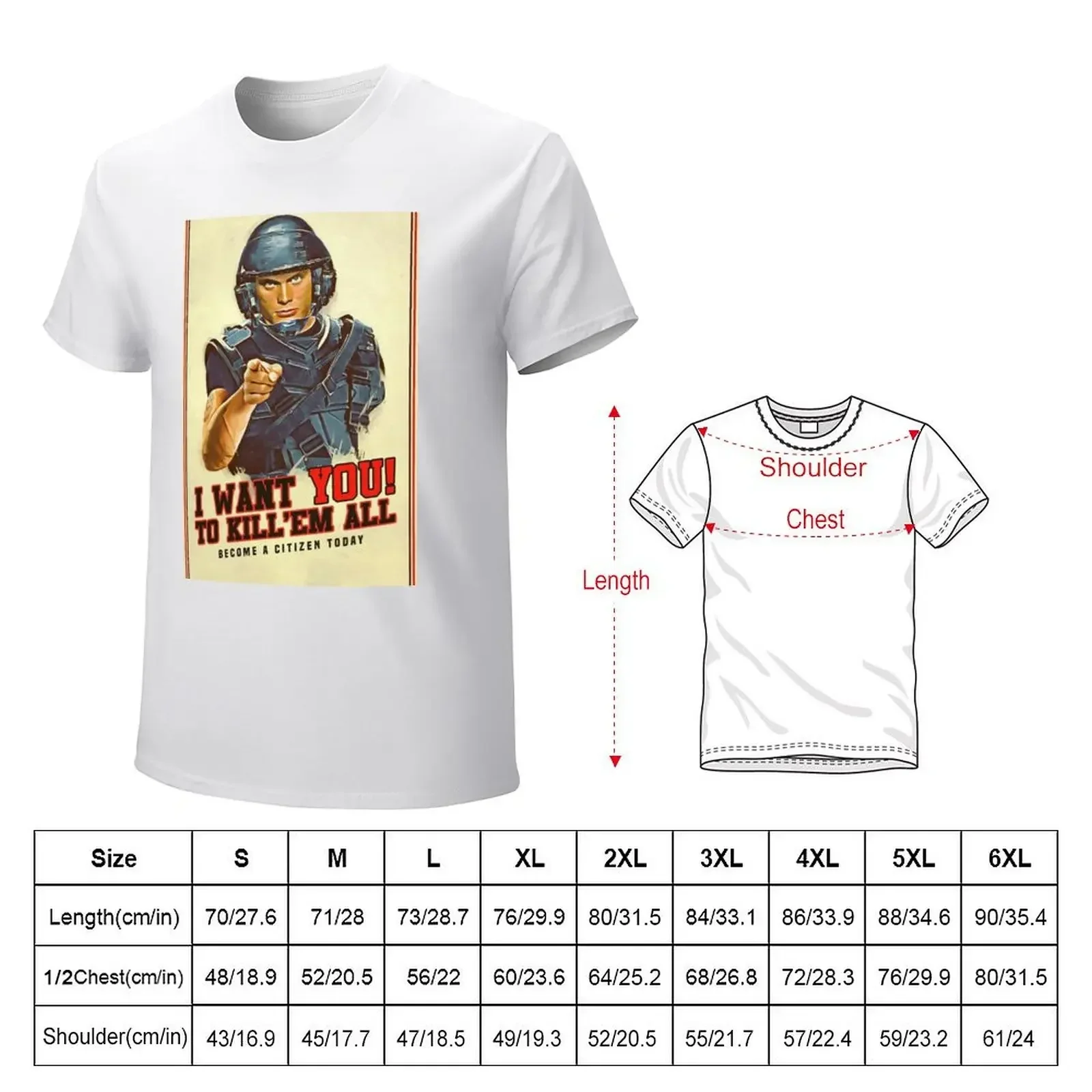 Starship Troopers recruitment poster T-shirt anime clothes funnys men t shirts