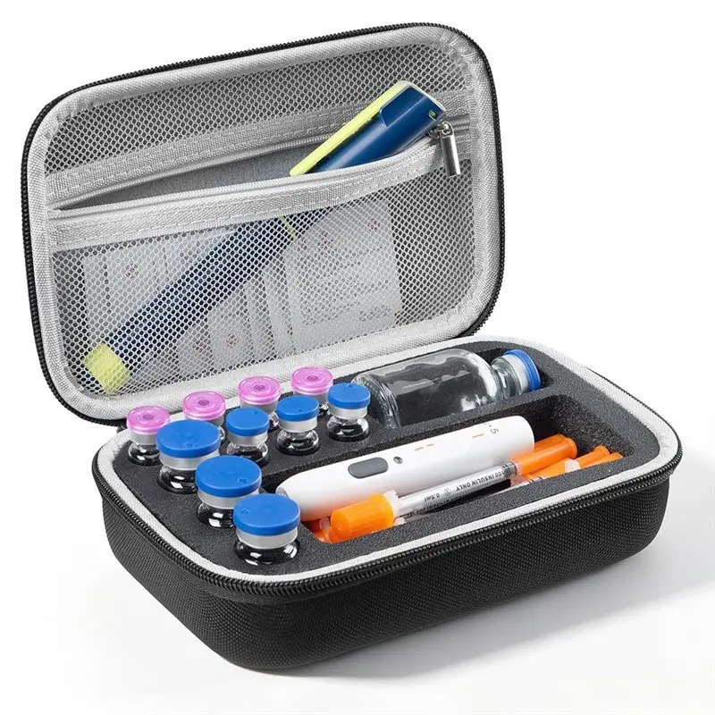 ABIT Portable Insulin Vial Case - Protective EVA Hard Shell Organizer For Travel, Diabetes Supplies, Multiple Vials