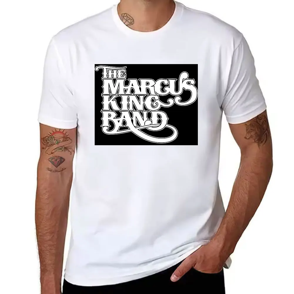 Men's Pure Cotton Short Sleeve T-Shirt The Marcus King Band Retro Typography Print Casual Tee