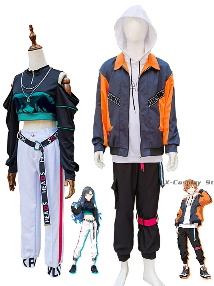 Disfraz de Cosplay Project Sekai Shinonome Akito Shiraishi An, traje de peluca Akt, Anime, Cosplay, nuevo uniforme deportivo de fiesta de Halloween, 2024