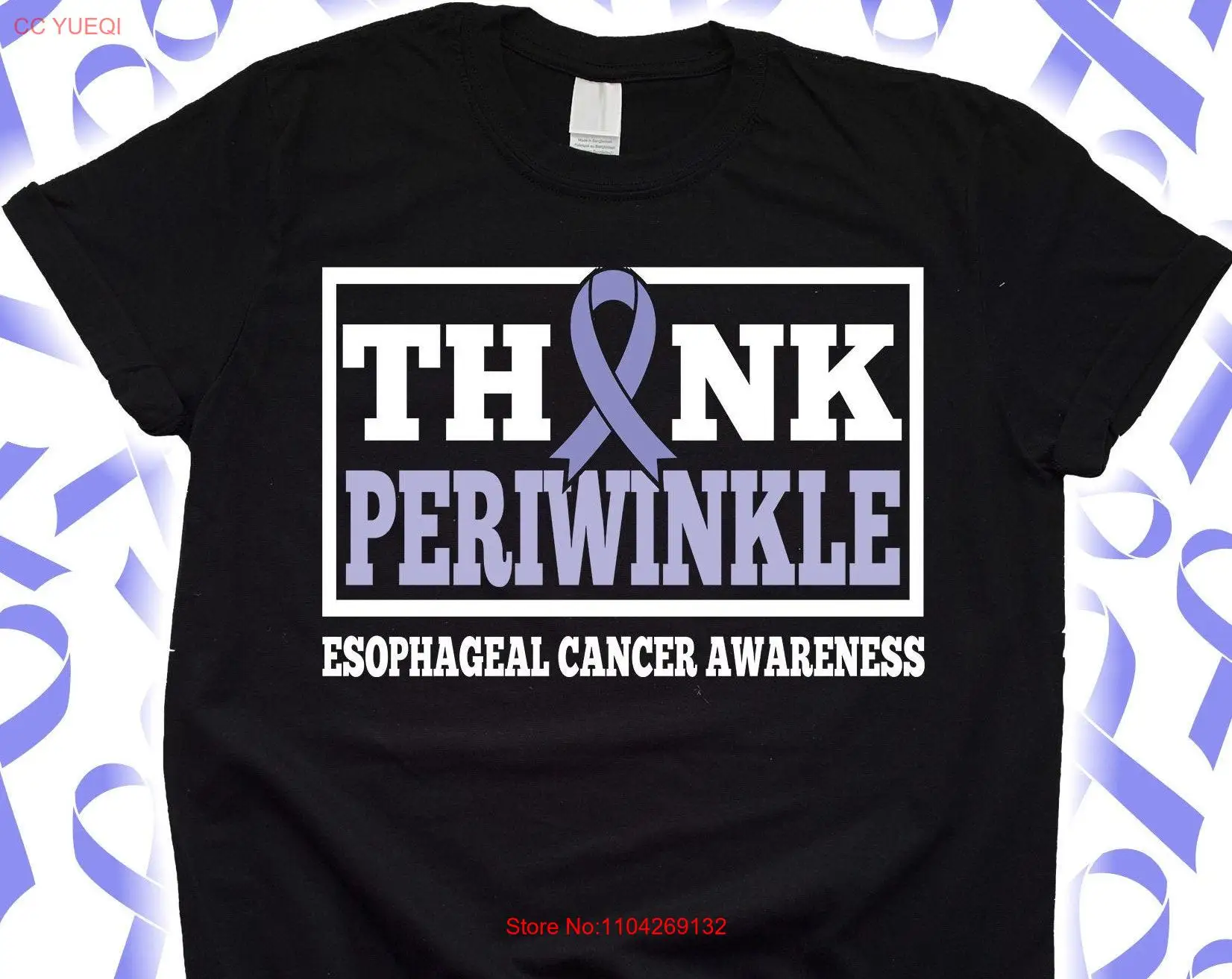 

Think Periwinkle Esophageal Cancer Awareness T Shirt for Shirtn Kids SweaT Throat Survivor Ribbon long or short sleeves