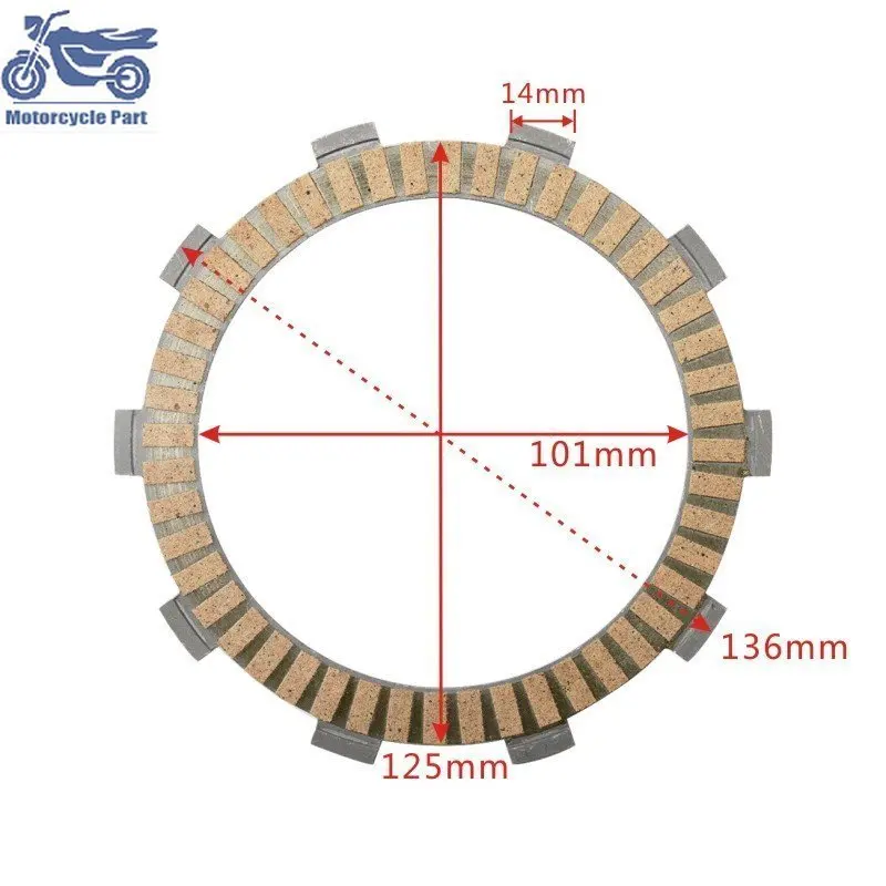 Kit Pelat Gesekan Kopling Sepeda Motor untuk Honda NT700 RC52 RC59 XL700 RD13 RD15 VT750 VT750DC RC48 VT750C RC53 VT750S RC58 Shadow