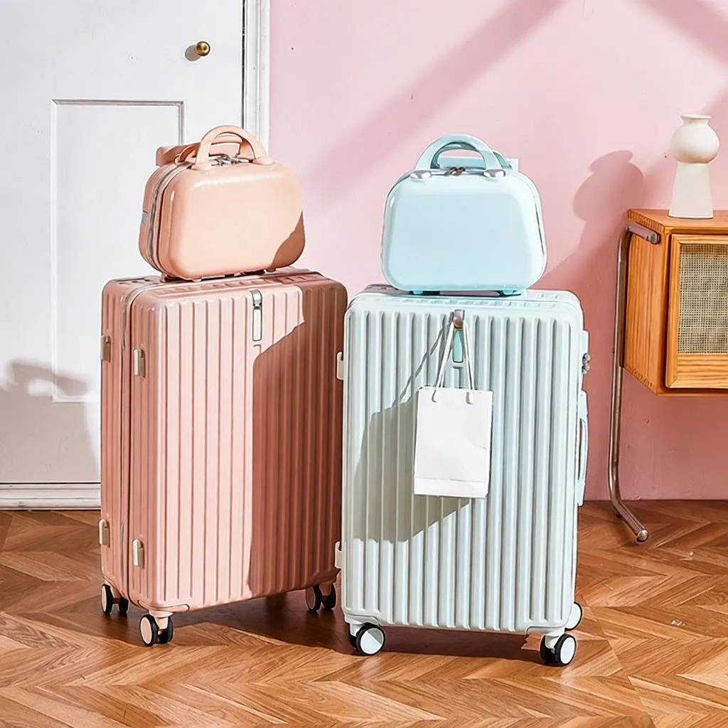 gradient-color-women's-luggage-high-aesthetic-pull-rod-28-large-capacity-student-travel-with-password-lock-abs-pc-material