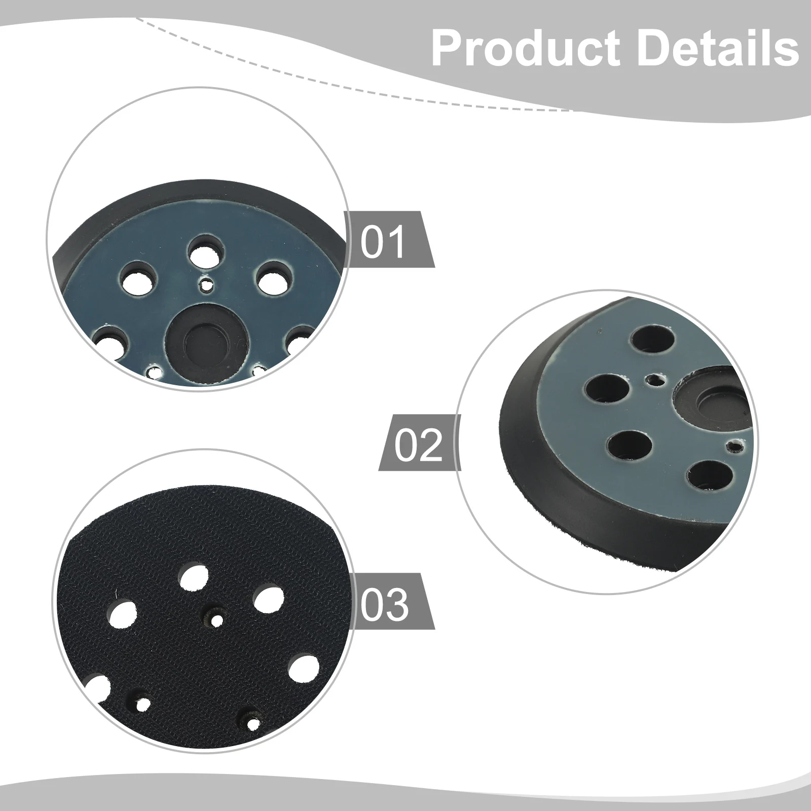 1pcs 8 Hole 125mm Basis For Orbit Sander 743081-8 Bo5030 BO5041 Mt922 Sander Pad Replacement For Sander Polishing Grinding