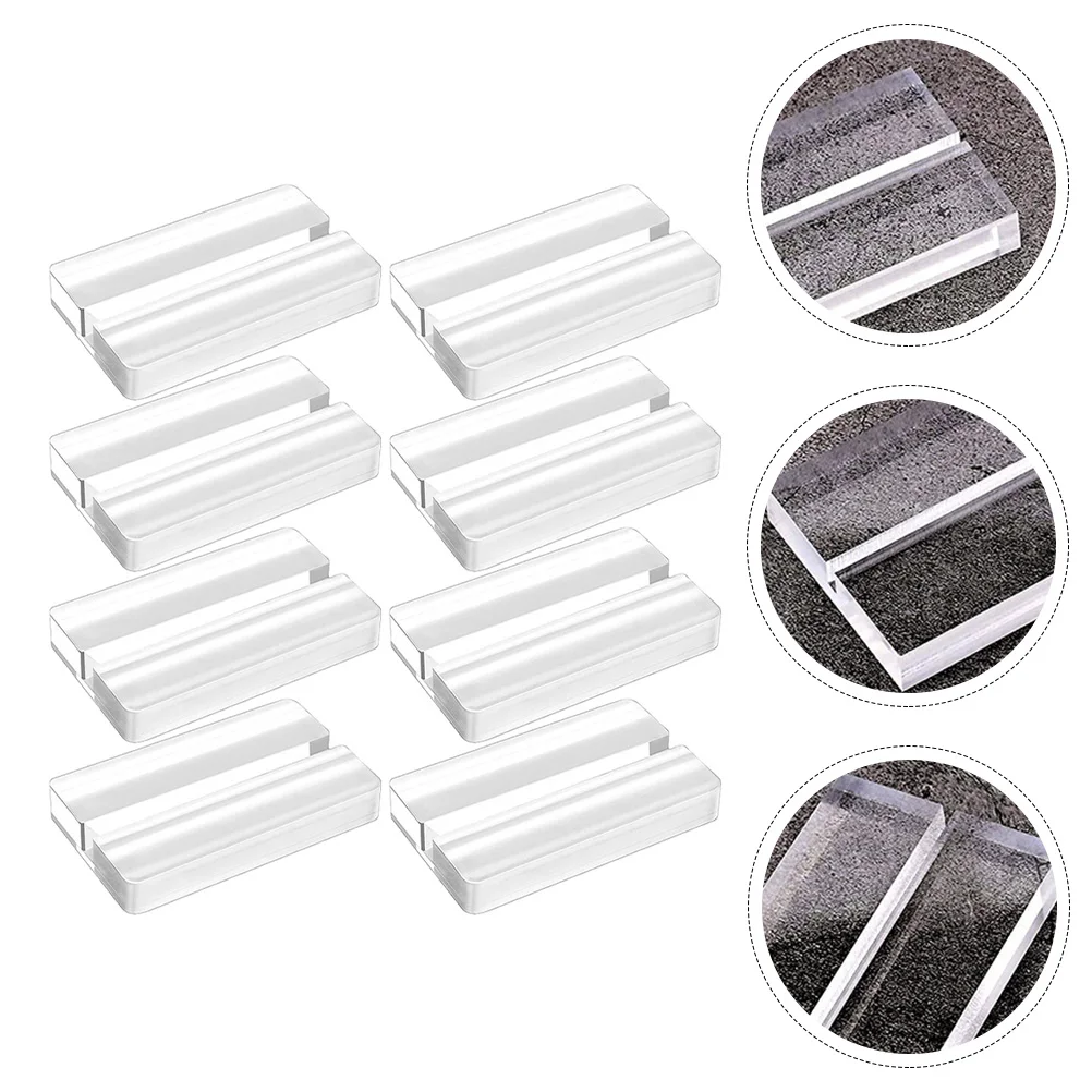 8pcs Clear Acrylic Card Holders Desktop Stands Multipurpose Transparent Sign For Wedding Table Numbers Office Display Reception