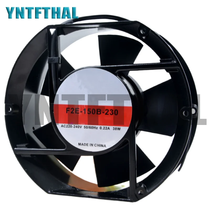 Le nouveau ventilateur de refroidissement axial F2E-150B-230 220V-240V 0.22A 38W 2600RPM 17250 17CM 172*150*50MM 2 fils 50/60HZ