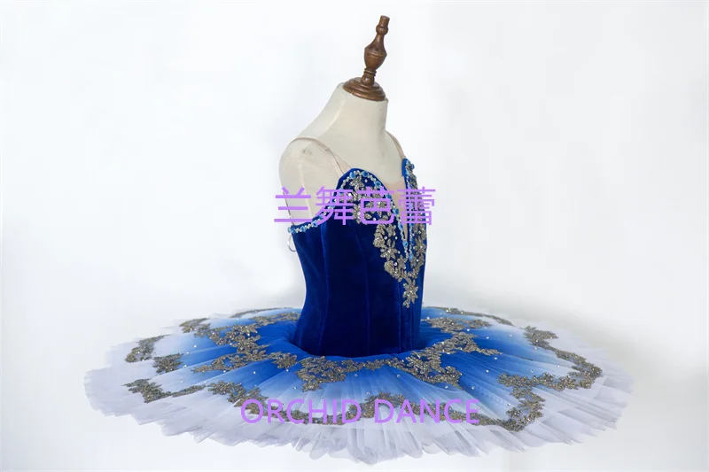 Pure Color Professional High Quality Women Adult Performance Wear Girls Blue Swan Lake Ballet Tutu Costumes