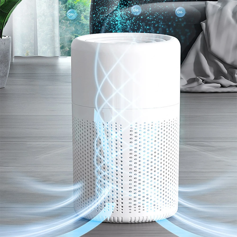 Mini Desktop Air Purifier HEPA Filtered Air Purified Air Cleaner Quiet Air Cleaner with Auto Air Quality Monitoring for Smoke