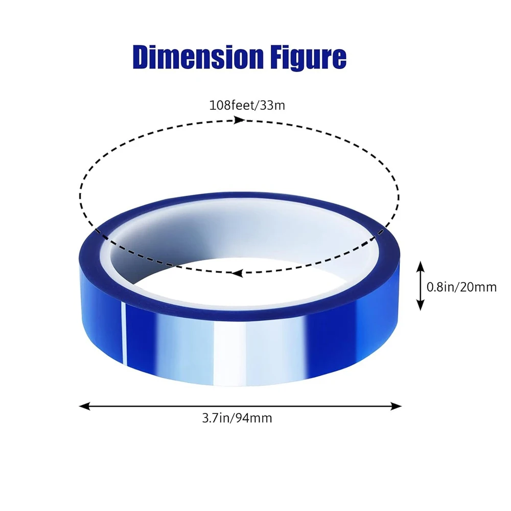 1 rulo 20mm X 33 m Isı Bandı Yüksek Sıcaklığa Isıya Dayanıklı Bant Isı Transferi Bandı Isı Süblimasyon Basın Vinil Hiçbir Kalıntı