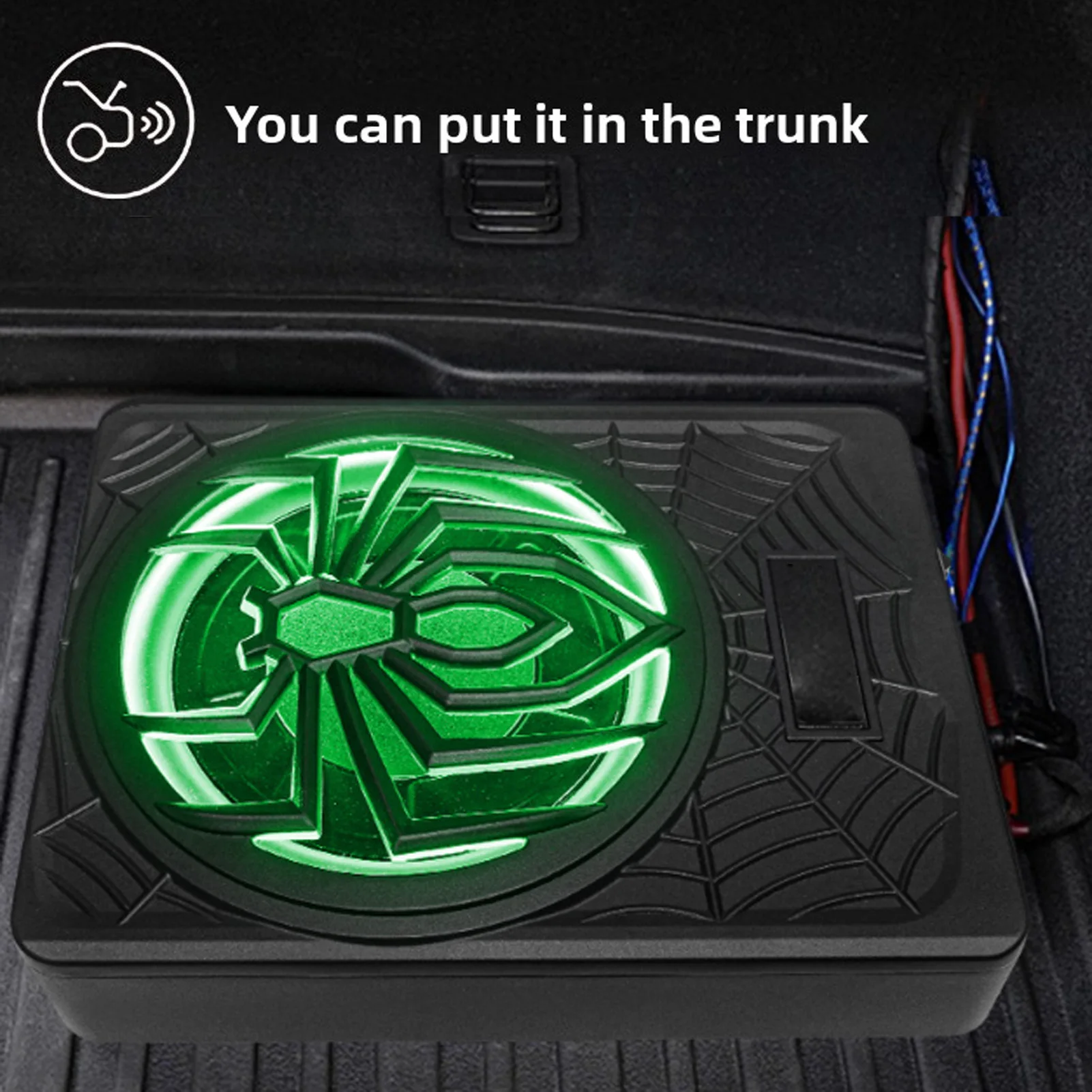 10 Inch 1250W Slim Under Seat Active Car Subwoofer Built-in Amplifier Remote Control Low Pass Gain Boost for Truck SUV