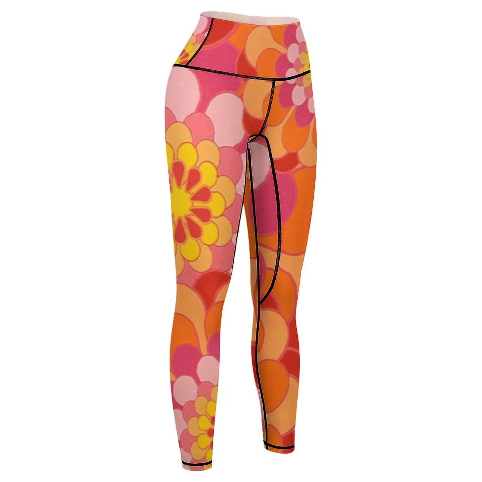 Flower Power 60s, baby! Conjunto de Leggings de Fitness Feminino, Ginásio Sports Leggings, Mulheres