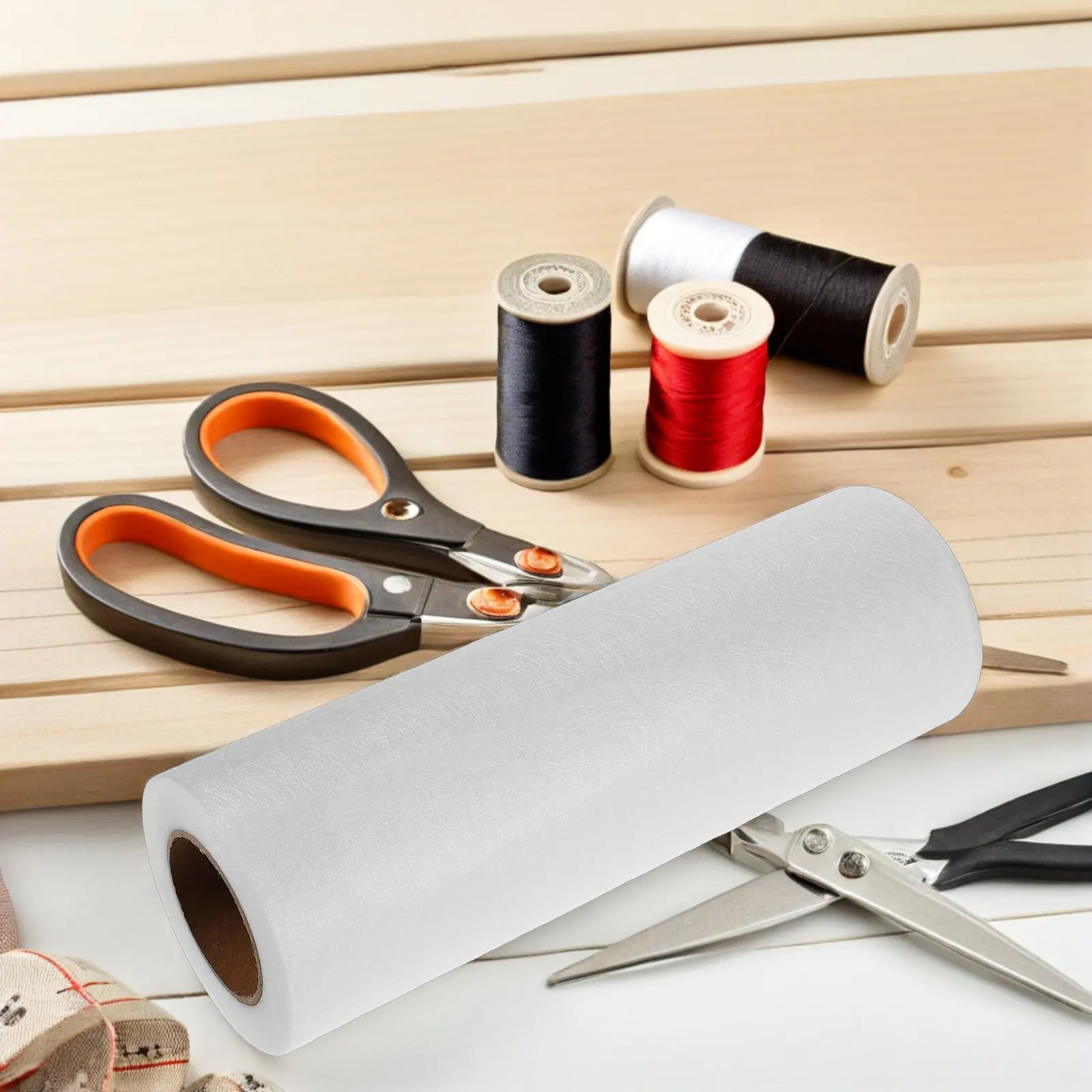 1 Roll Double Sided Fusible Interfacing Tape Iron Non-Woven Adhesive Fabric Bonding Hemming Tape for Sewing Crafts
