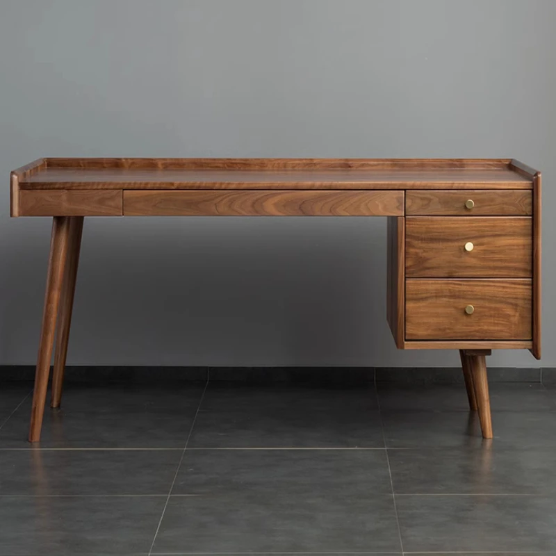 Nordic walnut desk simple wood modern multifunctional workbench computer desk Japanese escritorios de ordenador office furniture