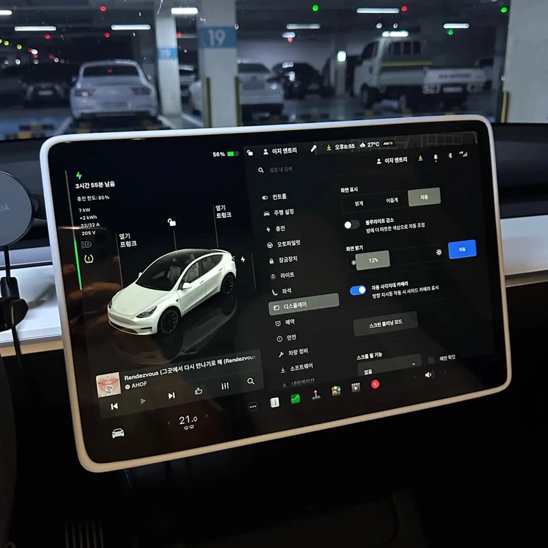 Para Tesla Model 3 / Y Marco Protector de Silicona para Pantalla de Navegación Accesorios de Auto 2