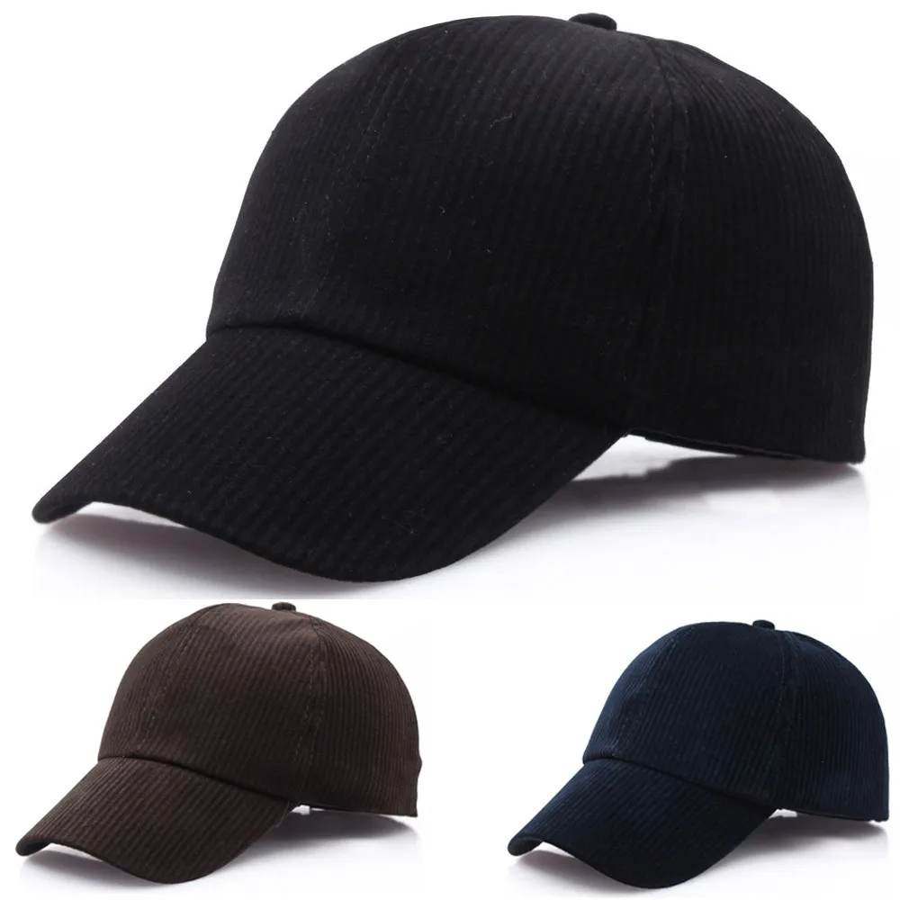 Corduroy Baseball Cap For Women Men New Cotton Solid Color Sunhat Sport Adjustable Caps Autumn Warm Fashion Hip Hop Fishing Hat