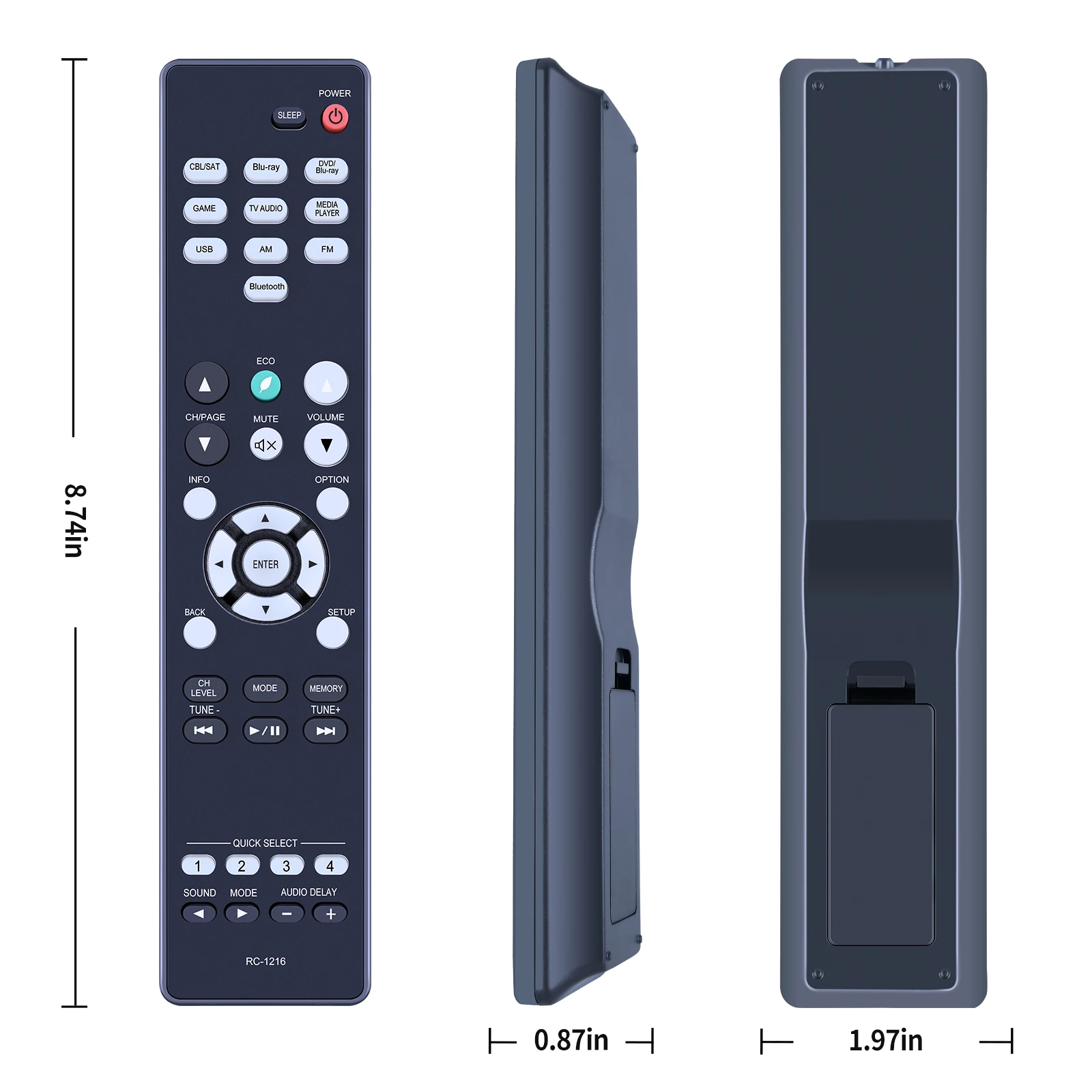 RC-1216 Replace Remote Control for Denon AV Surround Receiver AVR-S530BT AVRS530BT AVR-S540BT AVRS540BT AVR-X550BT