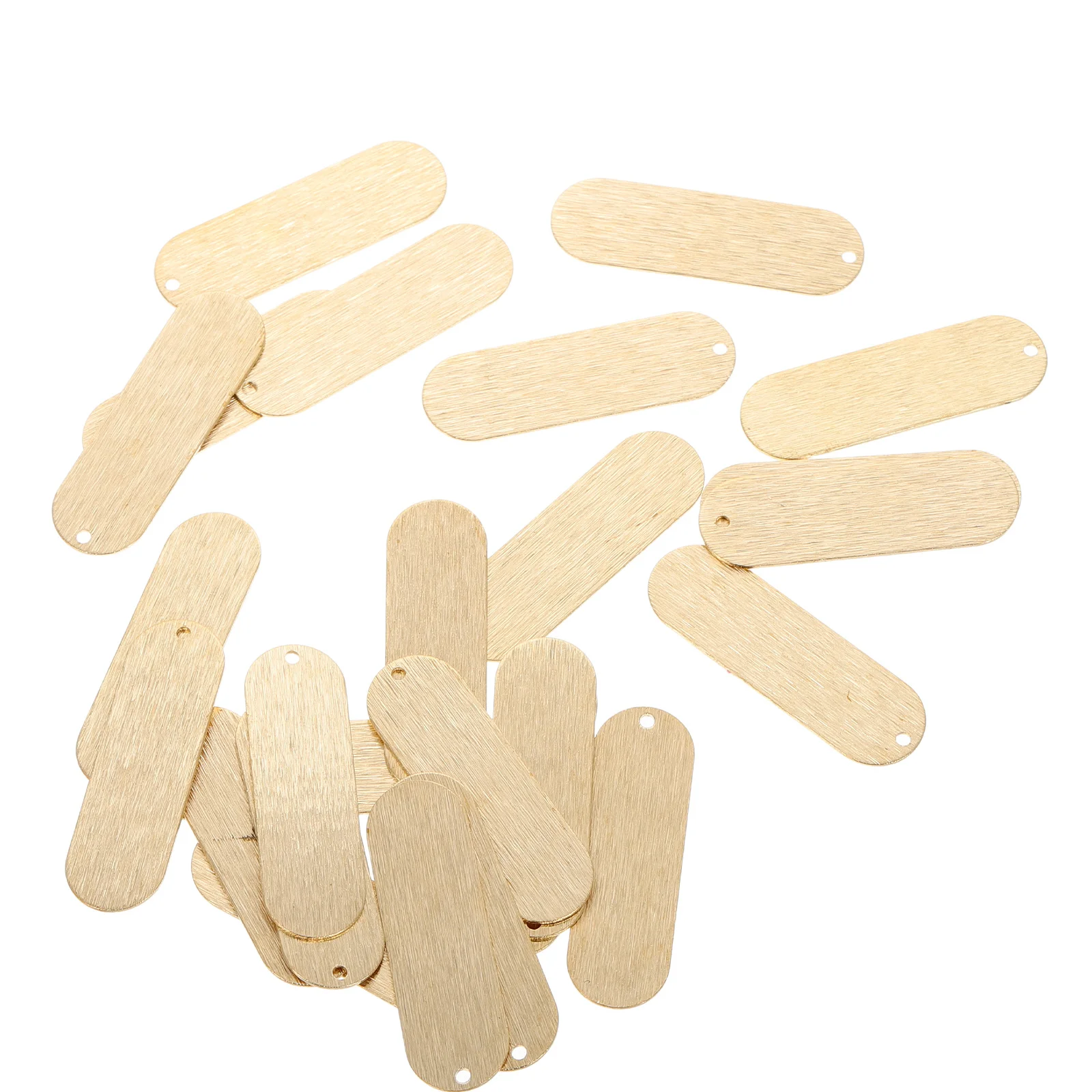 

25Pcs Blank Tag Charms Copper Oval Single Hole Pendant Brushed Finish DIY Jewelry Making Blanks Long Oval Metal Tags