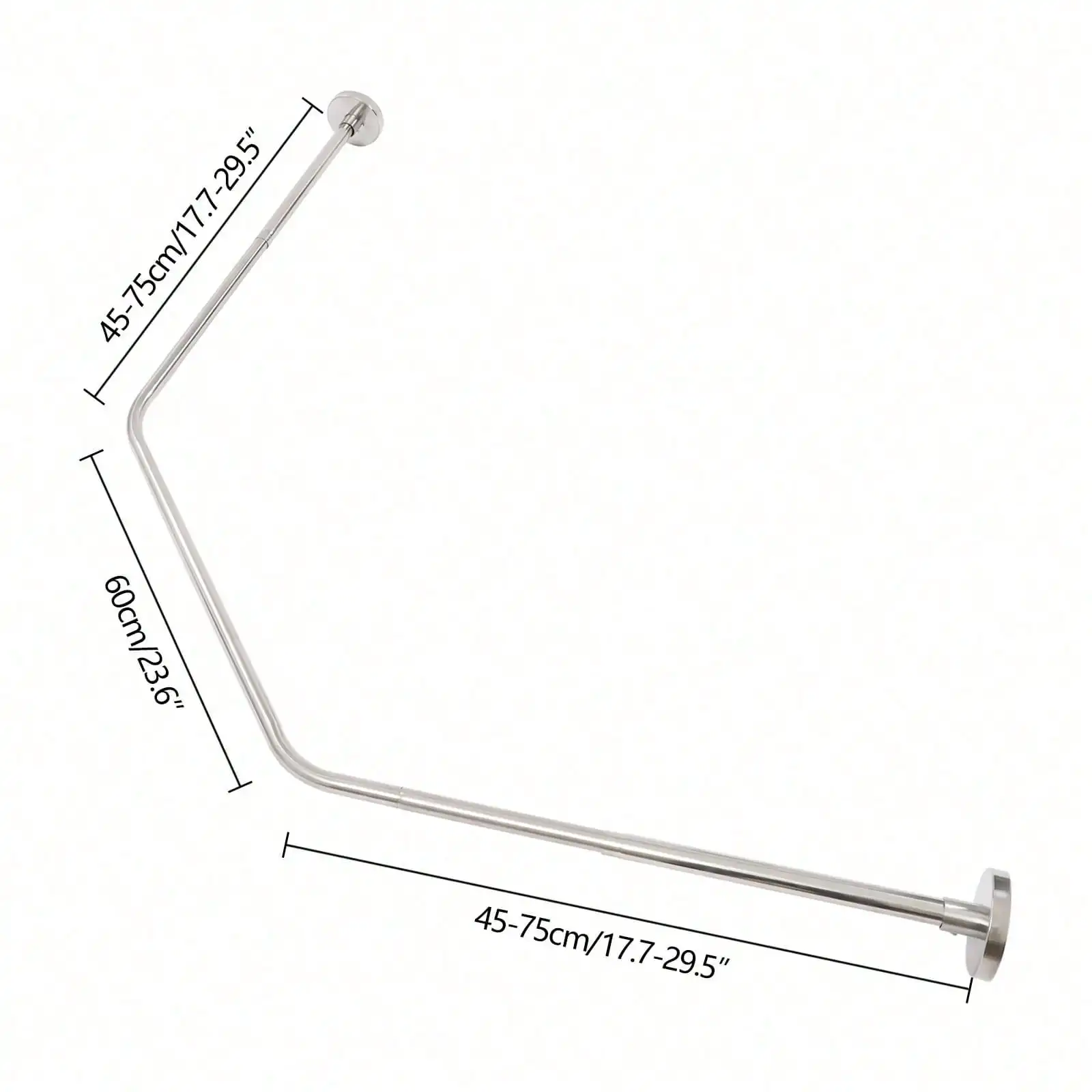 

Растягивающаяся нержавеющая L-образная ванна для ванной комнаты, угловая стойка для занавесок для душа