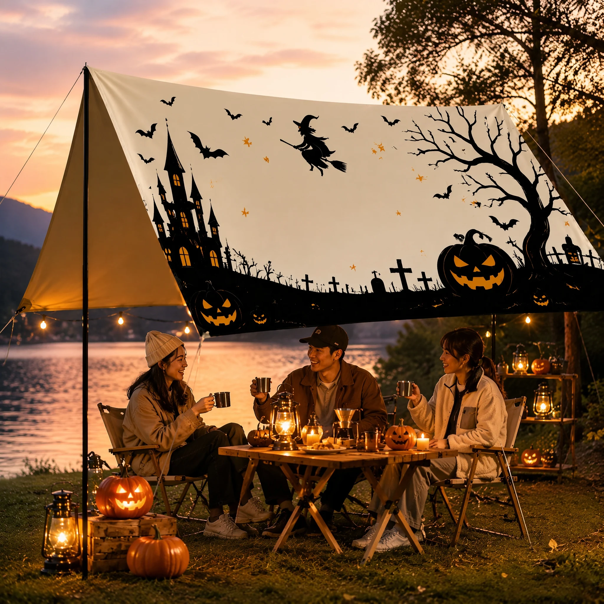 Personalized Halloween Canopy Tent Custom Image Printing Outdoor Waterproof Camping Shelter for Party Event Garden Decoration