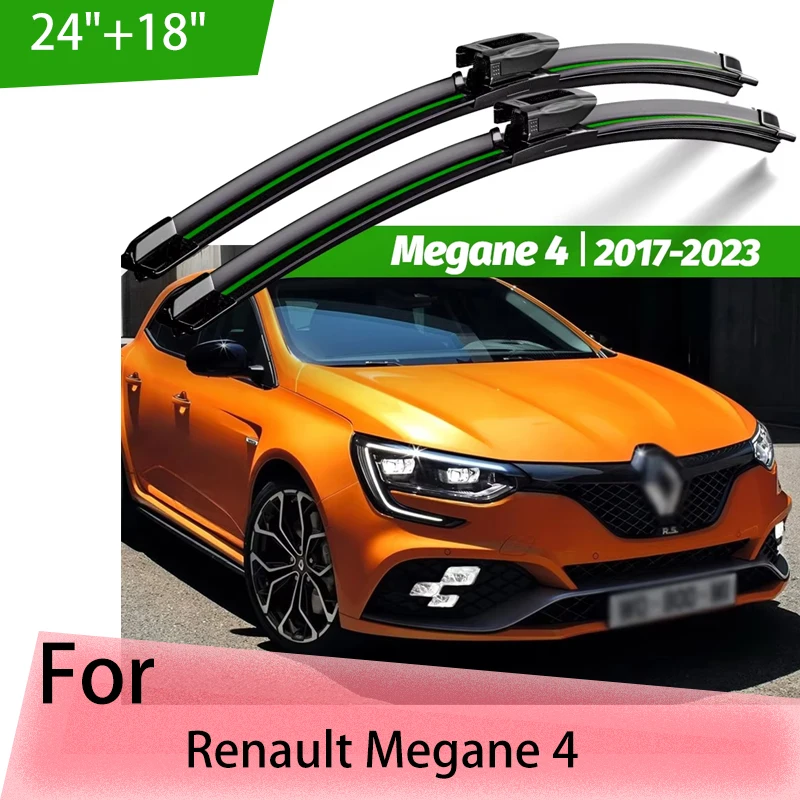 

Wiper Front Wiper Blades For Renault Megane 4 2017 - 2023 Windshield Windscreen Window Rain Brushes 24"18" Accessories