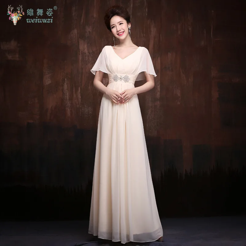 

New Plus Size A-line Wedding Bridesmaid Dresses Elegant V-neck Waist Cinching Performance Host Dress Dance Party Evening Gown