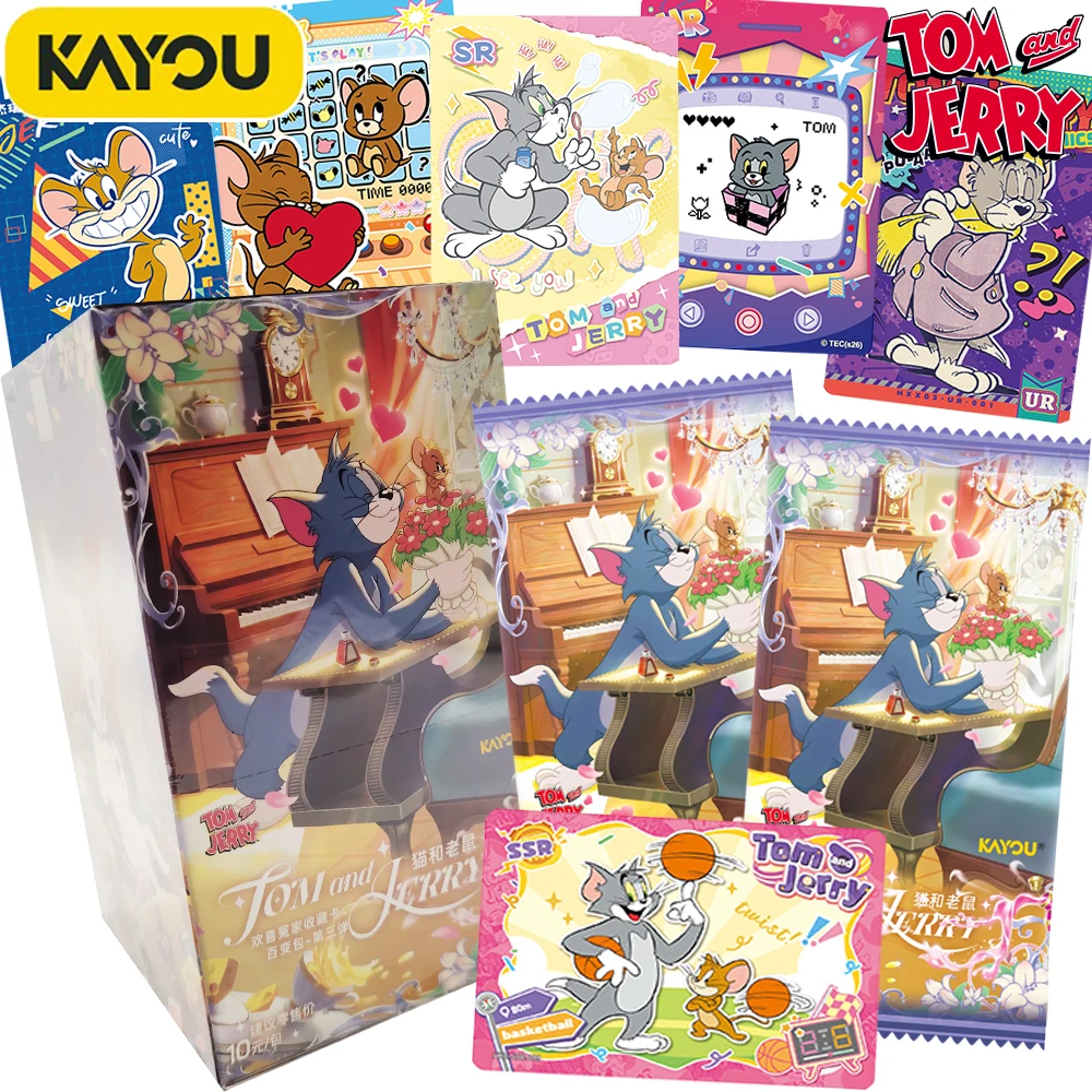 Original Official KAYOU Tom and Jerry Collection Cards Gourmet Party Temptation Cartoon Colorful Fun Character Cards Kids Gifts