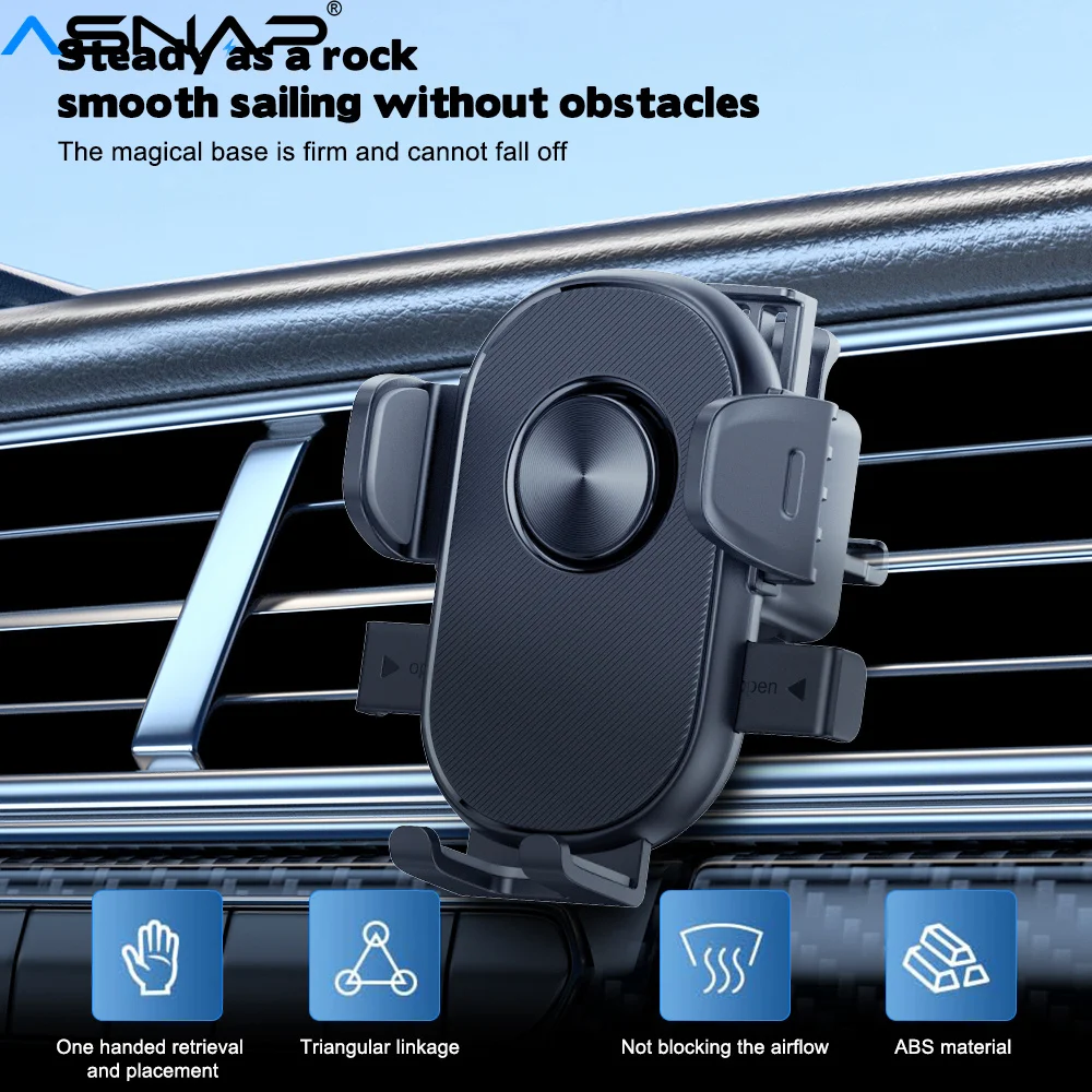 

ASNAP Car Phone Holder Mobile Phone Bracket Rotatable Phone Mount Sucker Hook Installation for Dash Board Air Outlet