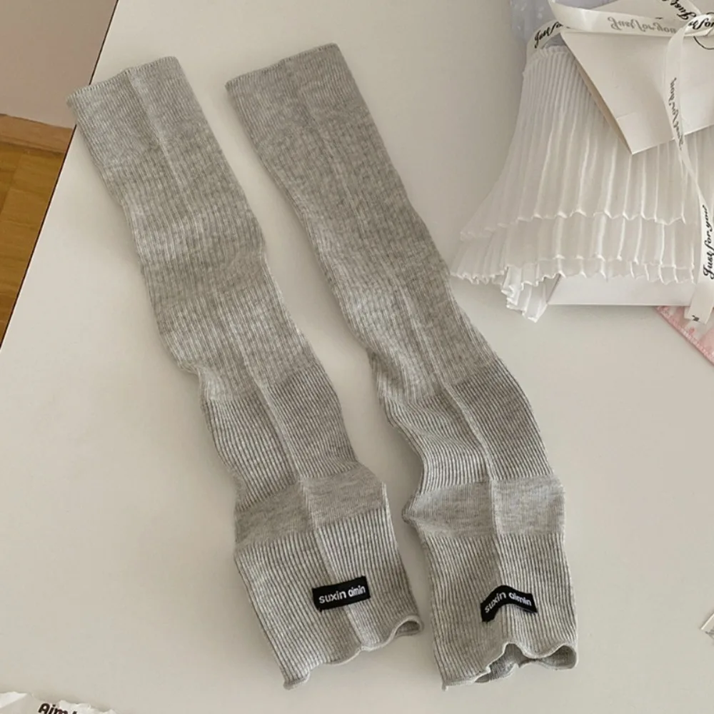 

Cute Cotton Leg Warmers Breathable Solid Color Knee Socks Thin Women Long Socks JK
