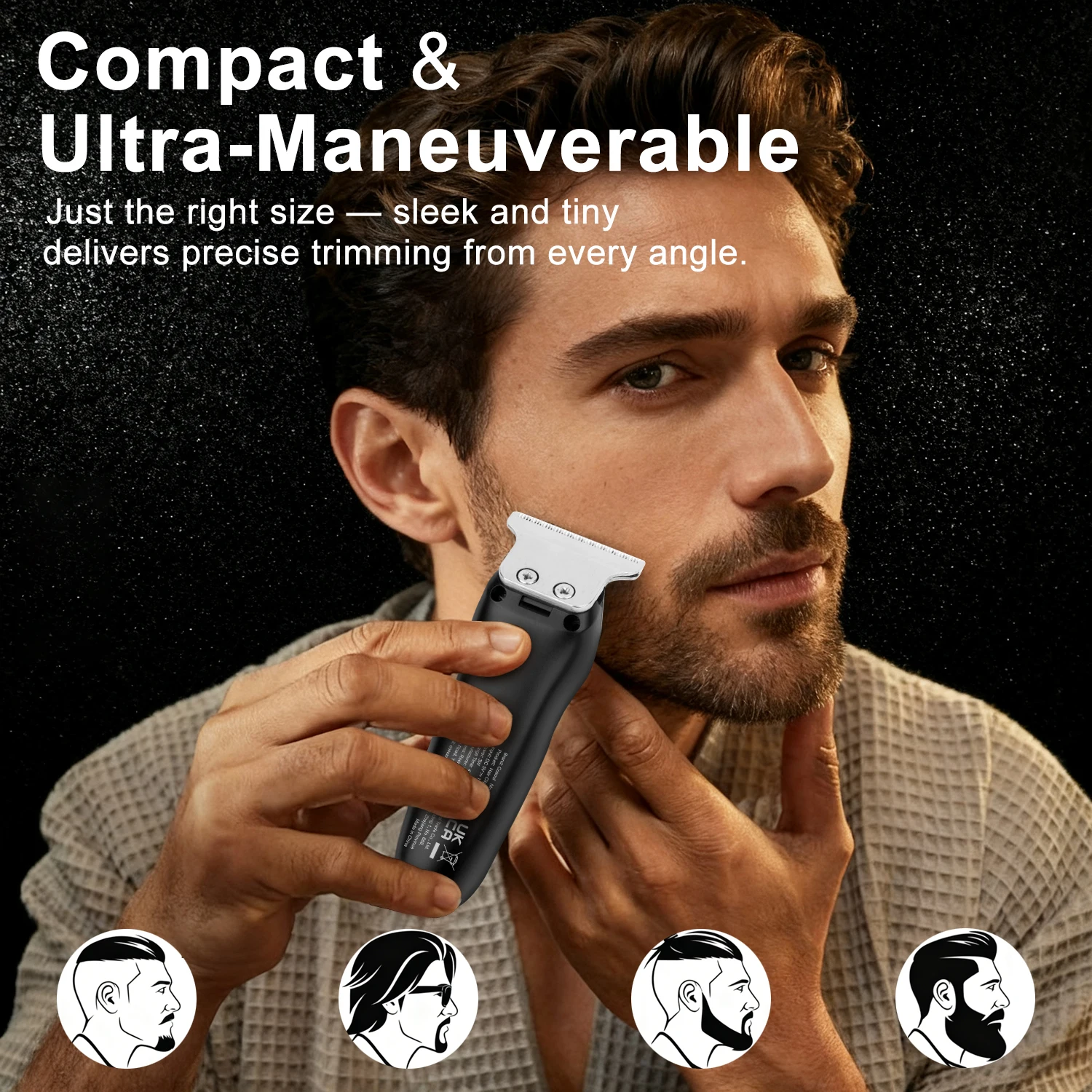 Cosoul Hair Trimmer Mini Portable Electric Hair Clipper Rechargeable Small Beard Trimmer Bald Head Hair Trimmer Barber Haircut