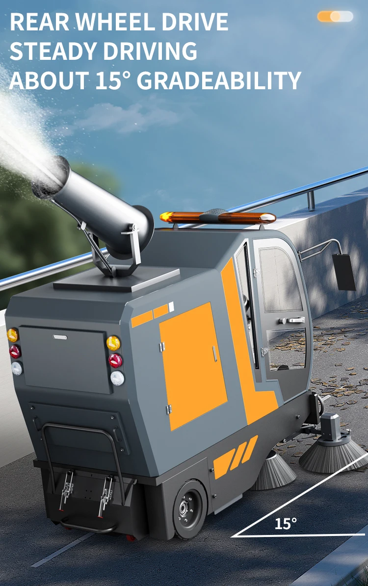 Ride on Street Road Floor Sweeper Industrial Parking Lot Vacuum Sweeper