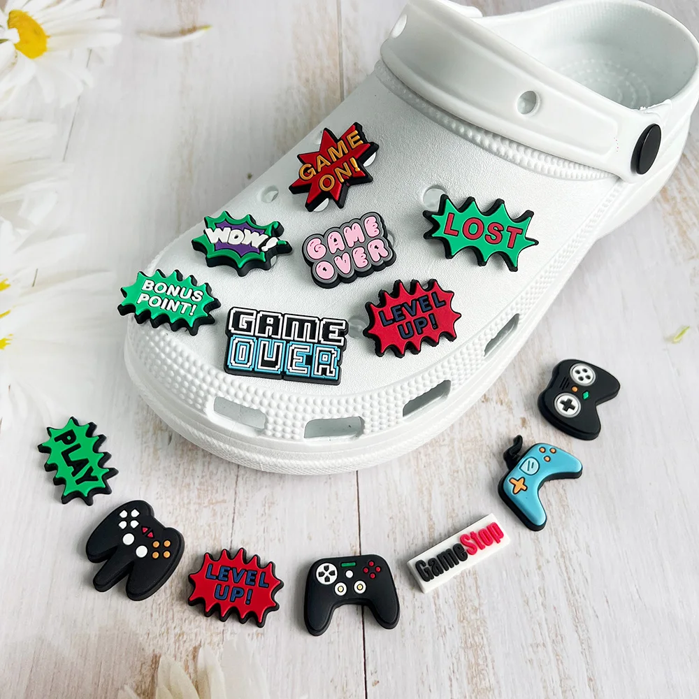 16pcs Game controller Shoe Charm for Shoe Drnaments Sandals Accessories PVC Decorations Wrist Strap Christmas Parties Kids Gift