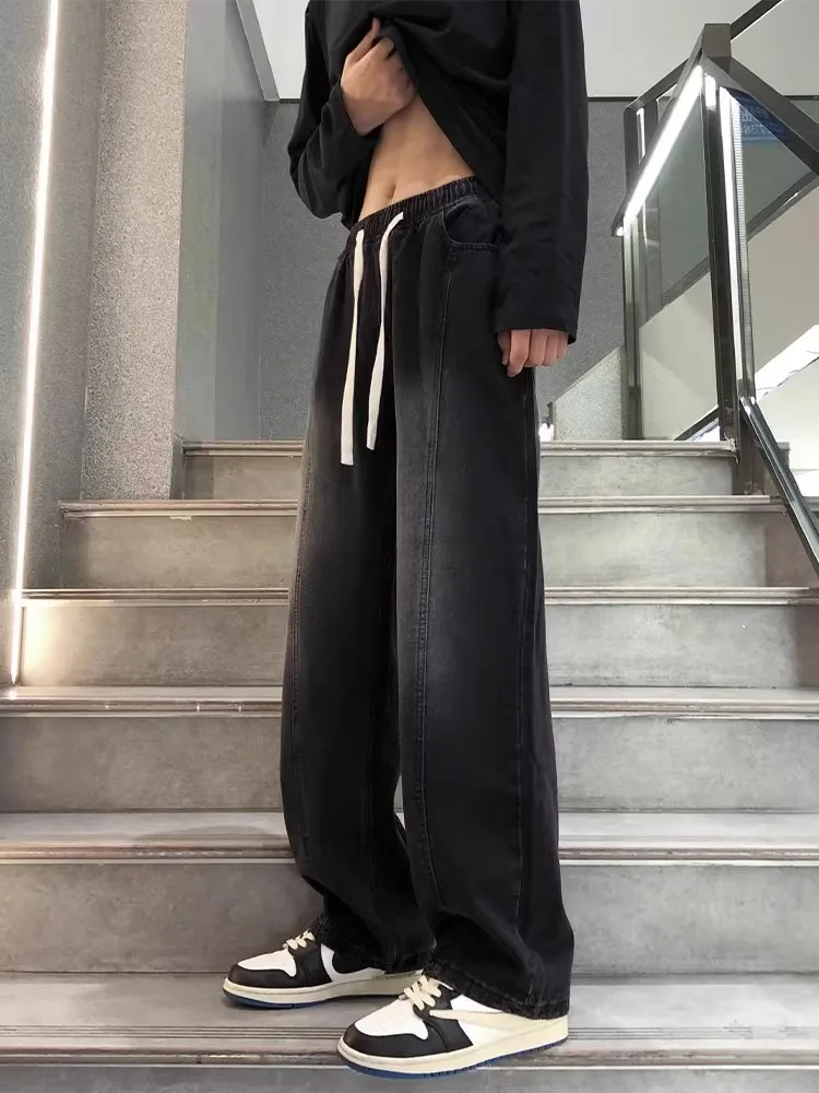 

Летние мужские облегающие повседневные цветные джинсовые джинсы, прямые широкие брюки, тонкие американские повседневные длинные брюки