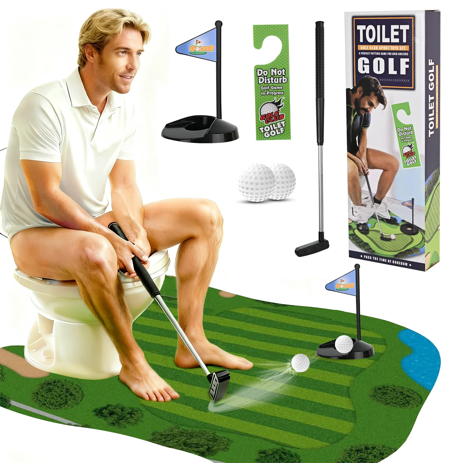 

Туалетная игра для гольфа Мини-кляп для гольфа Подарки для мужчин Забавные подарки для папы Забавные подарки для мужчин Подарки для бойфренда Белый слон для взрослых