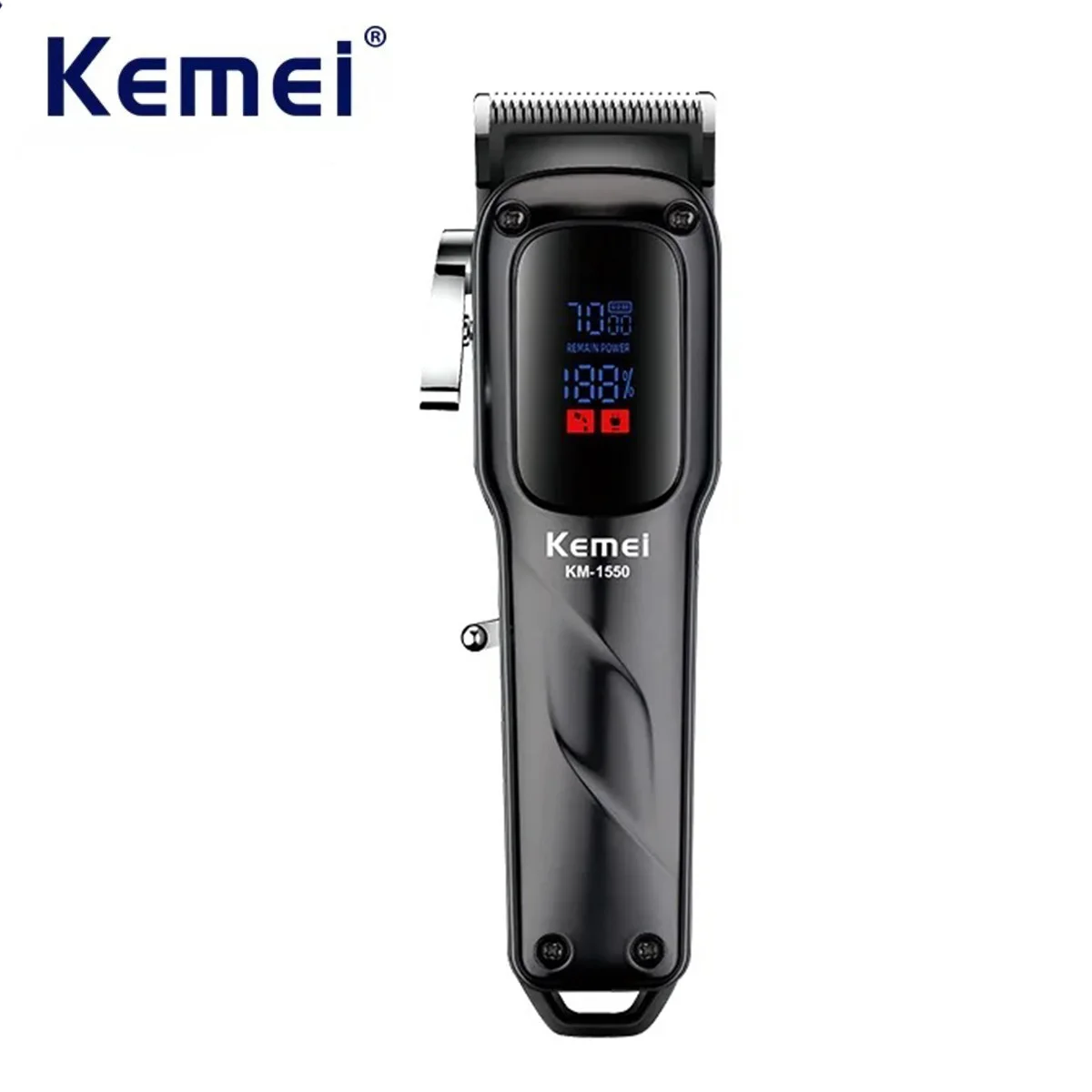

Kemei KM-1550 LED Display Low Noise Cordless USB Interface Hair Cutting Machine Professional Hair Clipper for Men Hair Trimmer