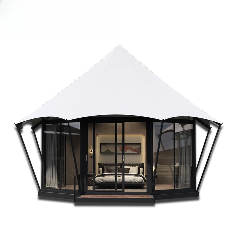 

High-end light luxury hotel tents, outdoor scenic spots, large luxury resorts, wild luxury tents