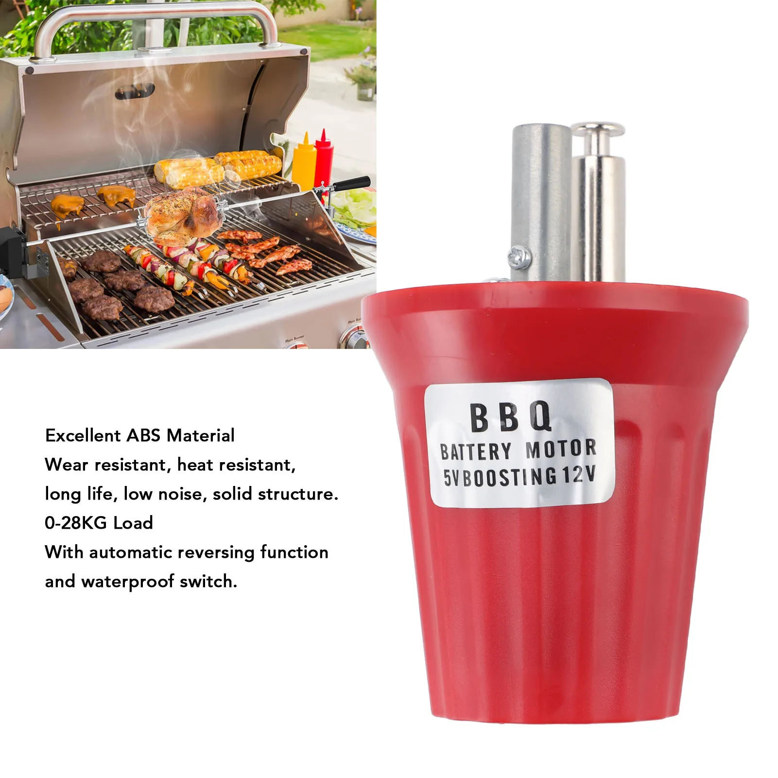 Barbecue Rotator 0-28KG Load Automatic Reverse USB Powered Easy Install for Grilling Family Outdoor Hotel