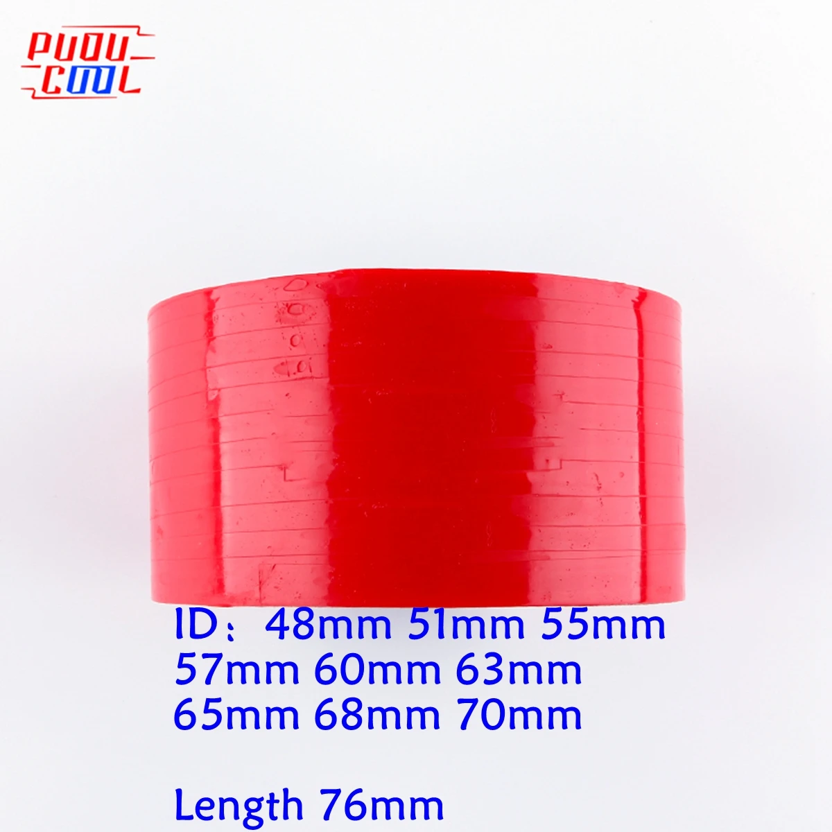 Red 76mm Length Universal Straight Silicone Hose Intercooler Turbo Intake Tube Pipe Coupler ID 48mm 51mm 55mm 57mm 60mm 63mm