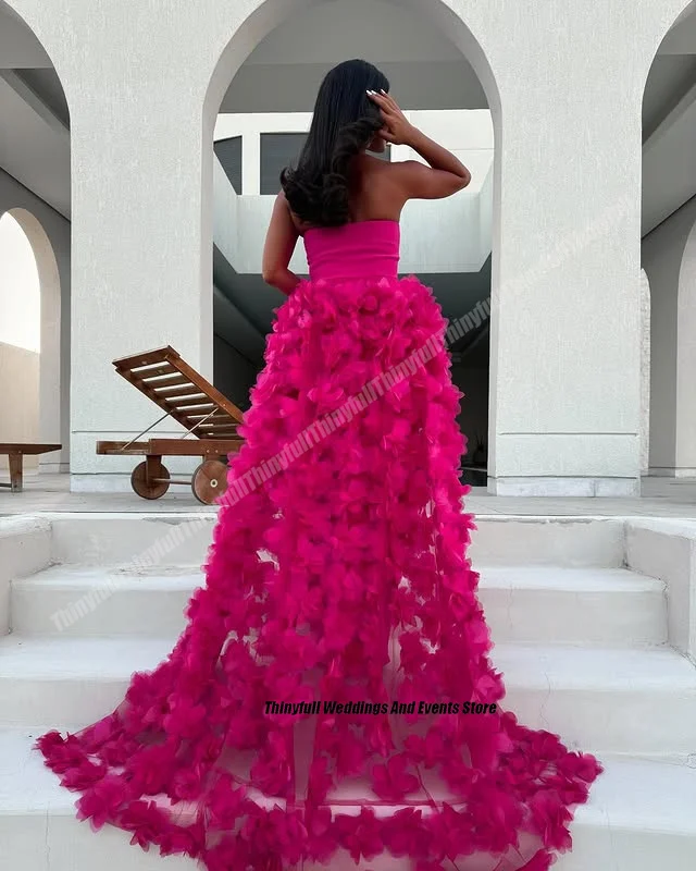 Thinyfull Mermaid Arab Evening Dresses Strapless Sleeveless Satin Prom Dress Dubai Long 2025 Formal Occasion Gown Customized