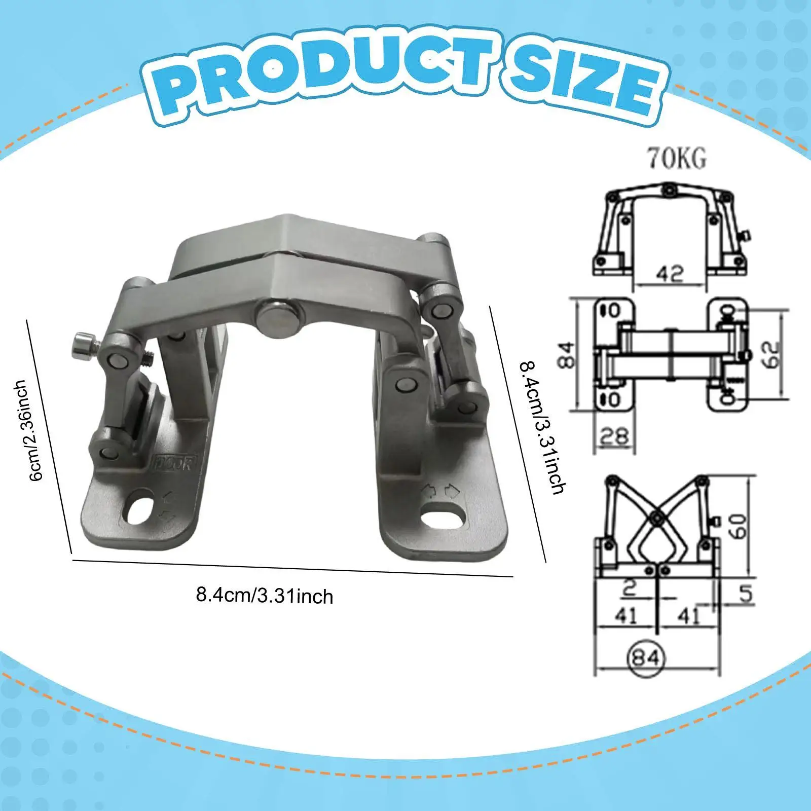 Stainless Steel Hidden Door Hinge Heavy Duty Adjustable Opening for Pipe Well Safety Secret Doors Stainless Steel Hidden Door Hinge Heavy Duty Adjustable Opening for Pipe Well Safety Secret Doors