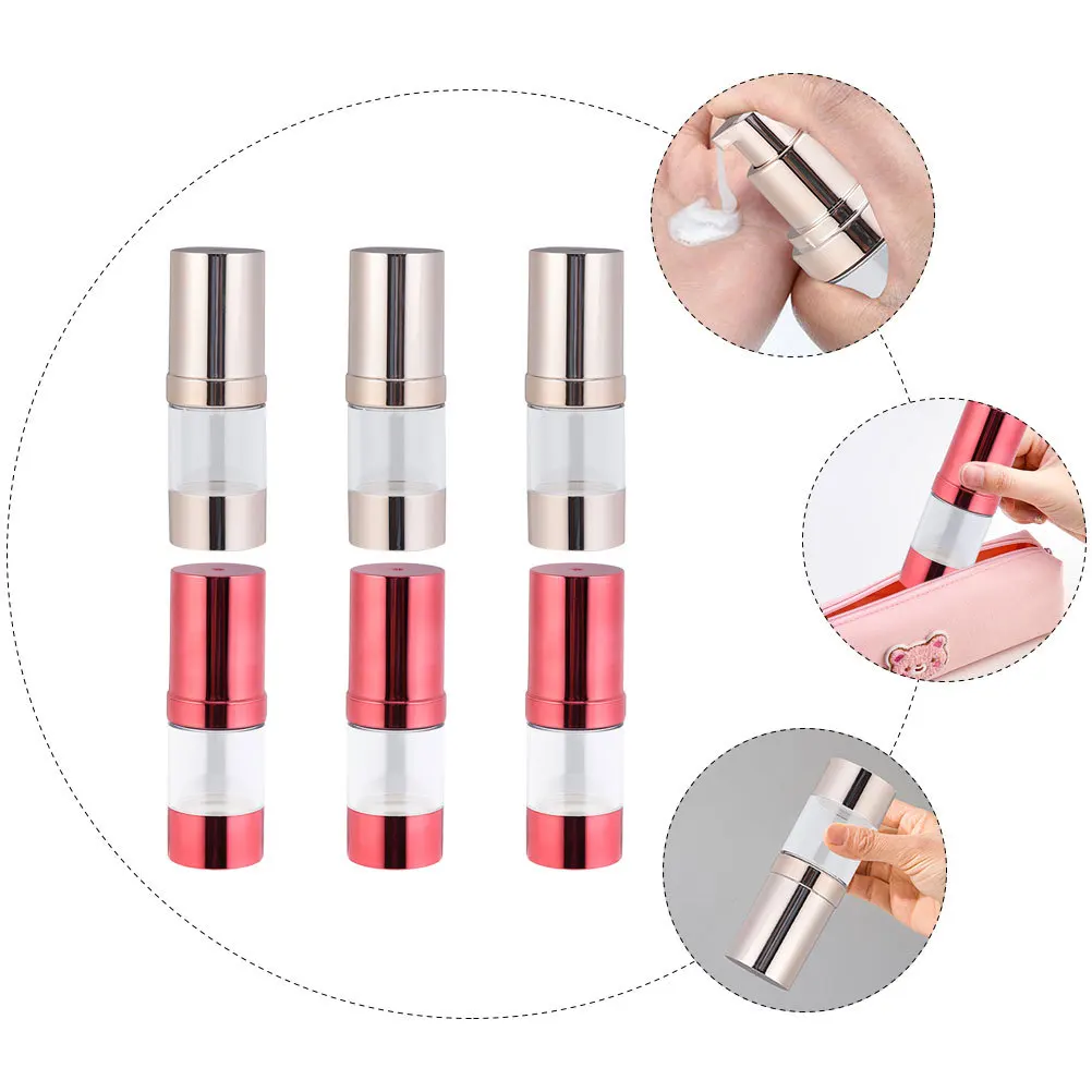

6Pcs Empty Bottles 15Ml Leakproof Travel Subpackaging Dispenser for Lotion Foundation Shampoo Makeup Remover Portable