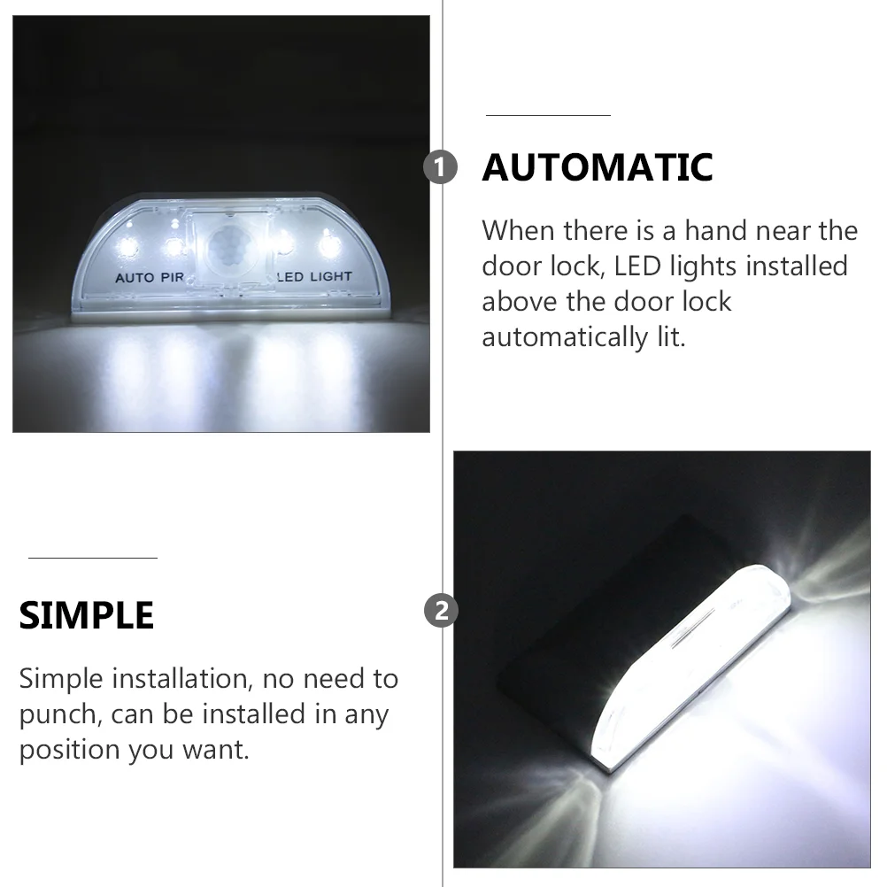 Door Lock Sensor Light Bulb PIR Night Lamp Keyhole LED Abs Human