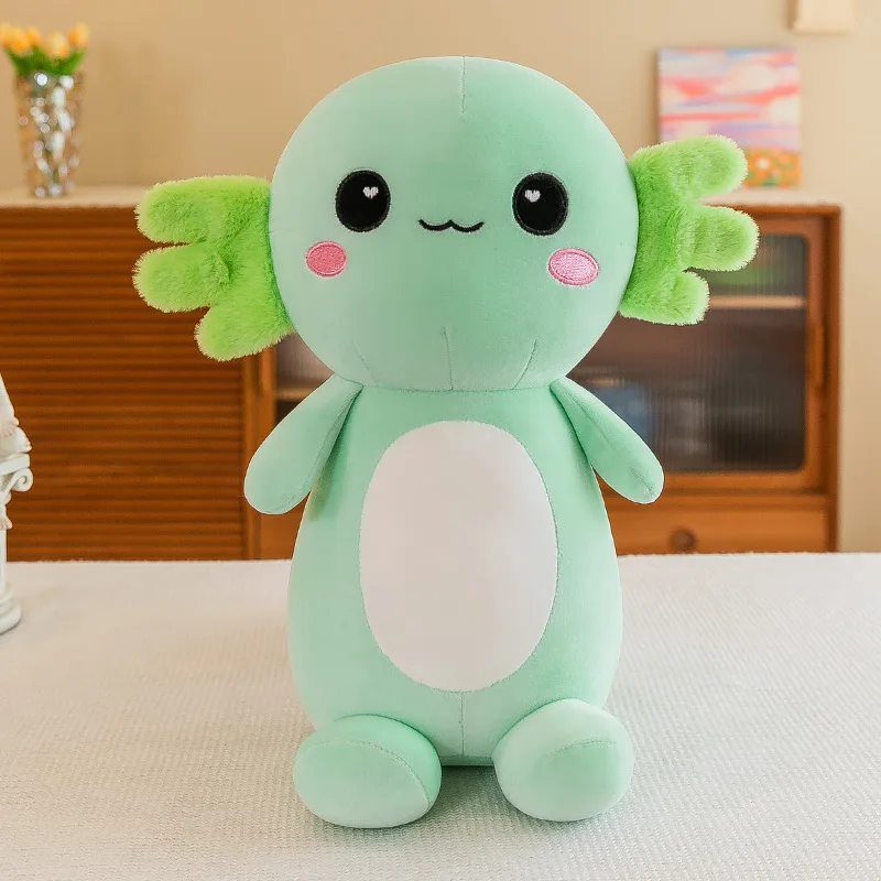 ตุ๊กตาซาลาแมนเดอร์ใหม่ 1 ชิ้น ขนาด 30 ซม./11.81 นิ้ว ของเล่นไดโนเสาร์หกเหลี่ยมน่ารักแบบคู่ ผลิตภัณฑ์ใหม่ Axolotl