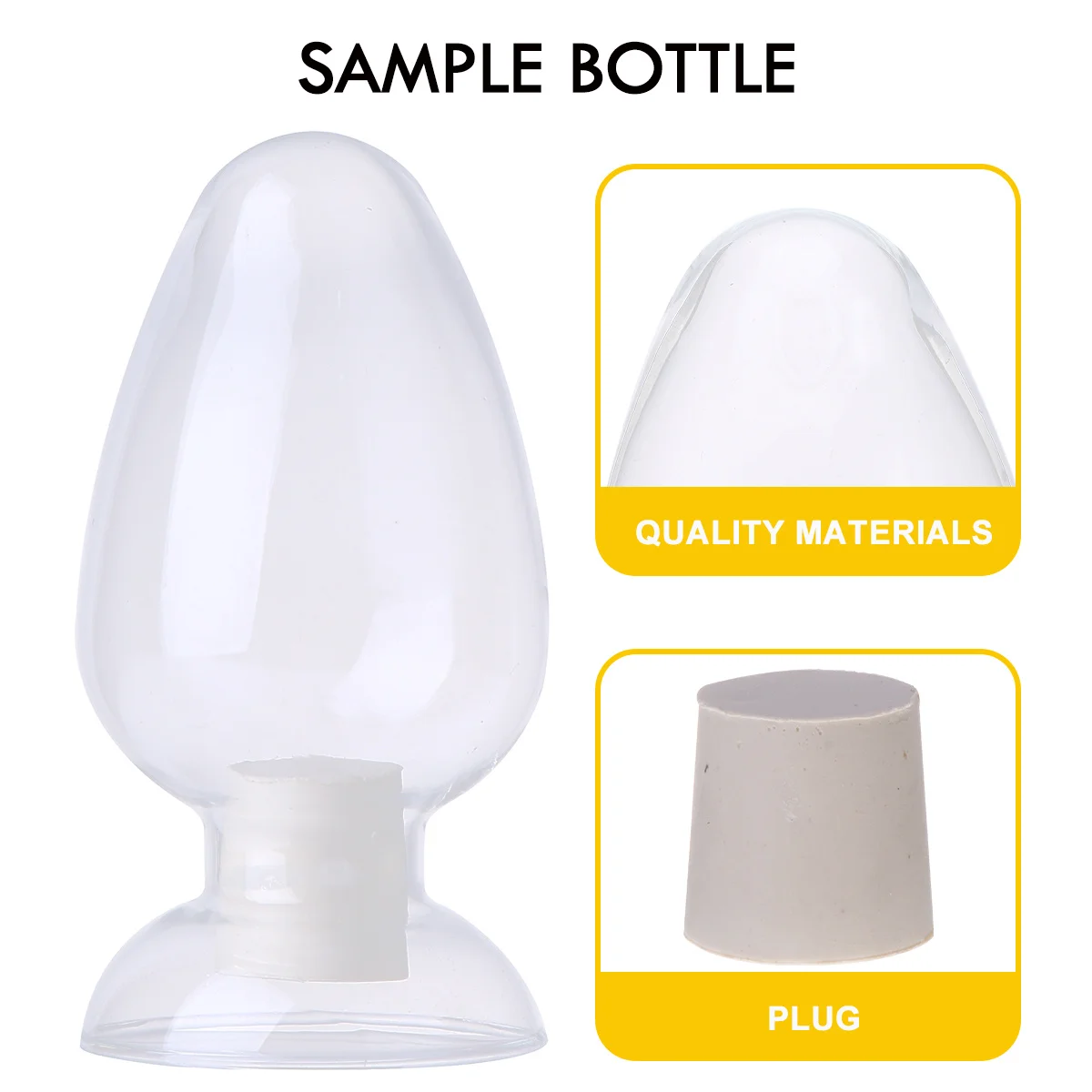 2 قطعة زجاجة قلب الدجاج الزجاجي عرض عينة تصميم بسيط أنيق مسطح القاع مختبر استخدام قارورة مخروطية لدراسة العلوم #2