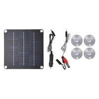 10W 12V Waterproof Solar Panel Kit Portable Trickle Charger with Battery Clips for Cars Motorcycles and Outdoor Equipment