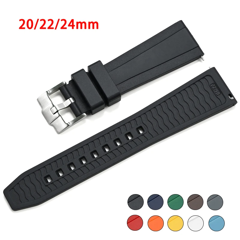 Newest Silicone Watch Strap for Samsung Ultra Omega Seiko PROSPEX Panerai 20mm22mm 24mm Quick Release Rubber Watch Bracelet Belt