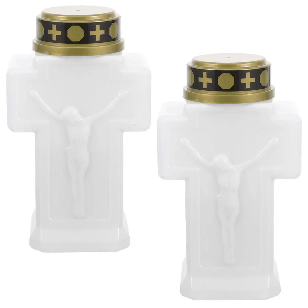 2Pcs Electronic Flameless Operated Light for Grave Cemetery Outdoor Garden Decorative Lights for Memory